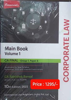 Commercial Main book on Corporate Economic & Allied Laws By Abhishek Bansal Applicable for 2022 Exam