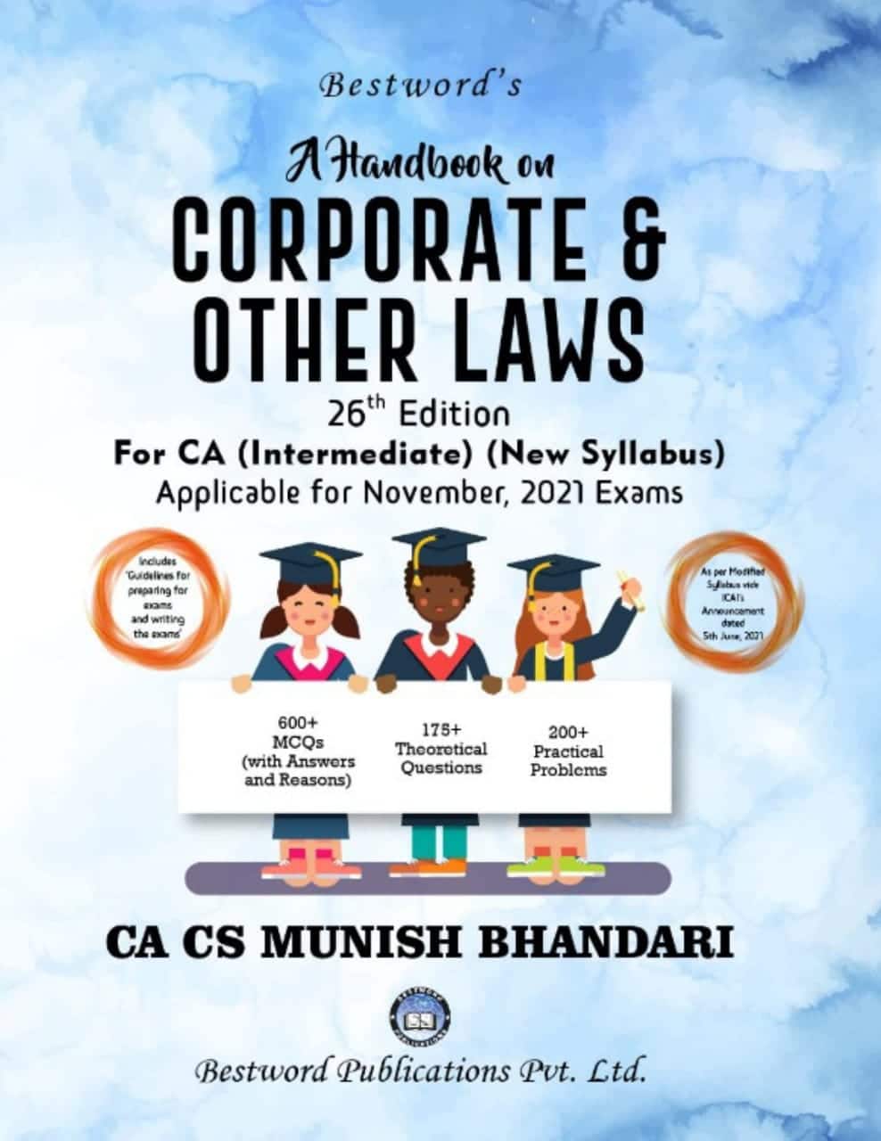 Bestword’s A Handbook on Corporate and other Laws for CA Inter (IPCC) By Munish Bhandari Applicable for 2021